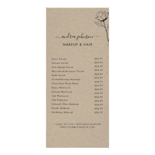 Kraft & Drawn Rose Flower Services Menu Price List