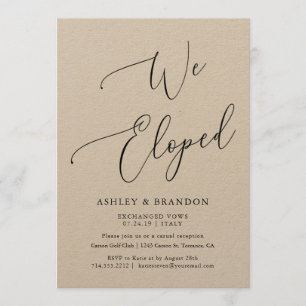 Kraft Elopement Announcement Cards   We Eloped