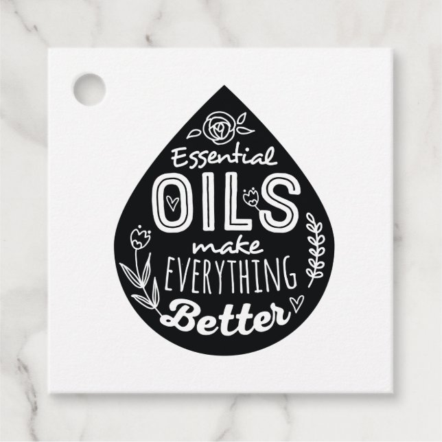Kraft Essential Oil Drop Gift Tags (Front)
