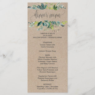 Kraft Foliage Dinner Menu Card