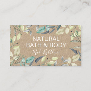 Kraft Foliage Greenery Handmade Spa, Bath And Body Business Card