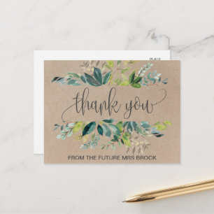 Kraft Foliage Thank You Postcard