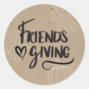 Kraft Friendsgiving Dinner Party Classic Round Sticker