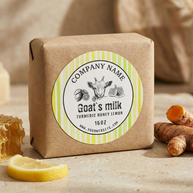 Kraft Goat's Milk Soap Label | Goat Logo (#GoatsMilkSoap
#TurmericSoap
#HoneyLemonSoap
#NaturalSkincareBrand
#OrganicSoapBar
#HandmadeSoapLove)