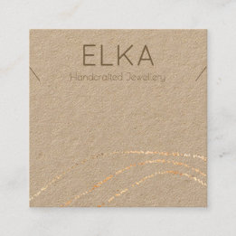 Kraft Gold Dots Square Necklace Display Card