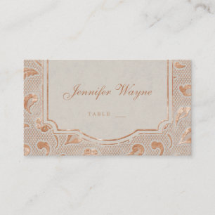 Kraft gold Lace rustic country wedding place cards