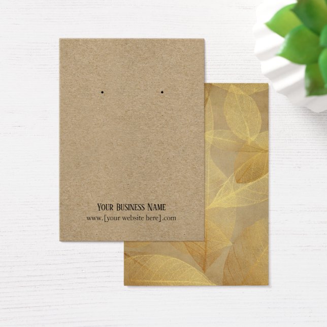 Kraft Golden Leaves Earring Display Cards (Desk)