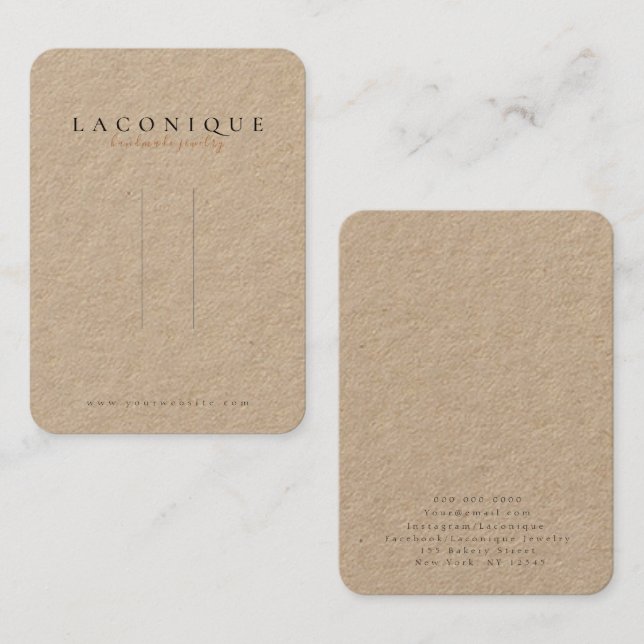 Kraft | Hairpin Display | Jewellery Business Card (Front/Back)