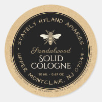 Kraft Handwritten Beeswax Product Label Black