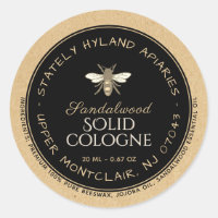 Kraft Handwritten Beeswax Product Label Black