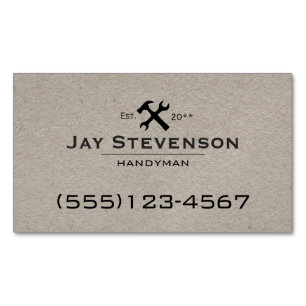  Kraft Handyman Home Repair Hammer and Wrench  Magnetic Business Card