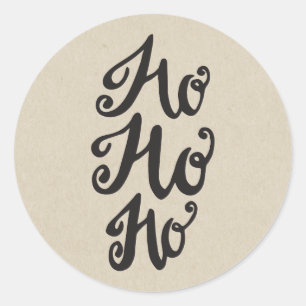 Kraft Holiday Christmas Holiday HO HO HO Favour Classic Round Sticker