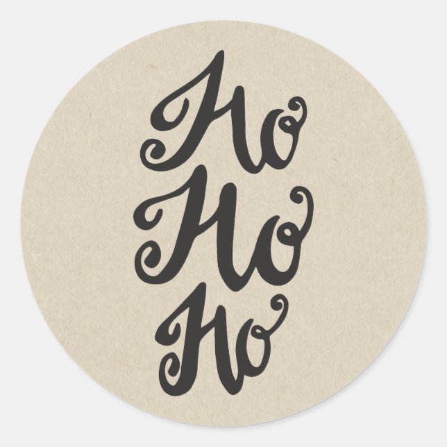 Kraft Holiday Christmas Holiday HO HO HO Favour Classic Round Sticker (Front)