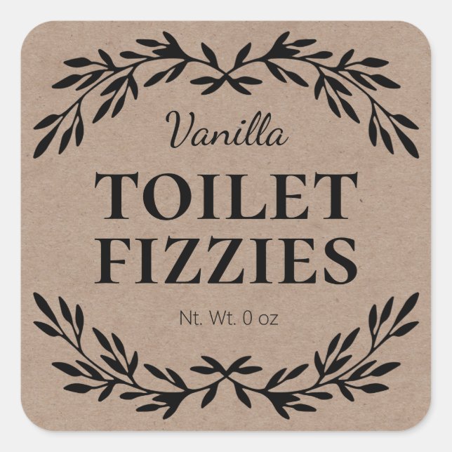 Kraft Homemade Fizzy Toilet Cleaner Simple Labels (Front)