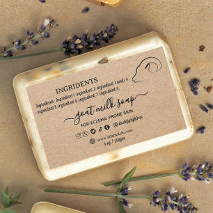 Kraft Homemade Goat Soap Label Rectangle Sticker
