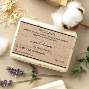 Kraft Homemade Soap Label Rectangle Sticker