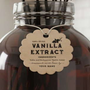 Kraft  Homemade Vanilla Extract Round label tag