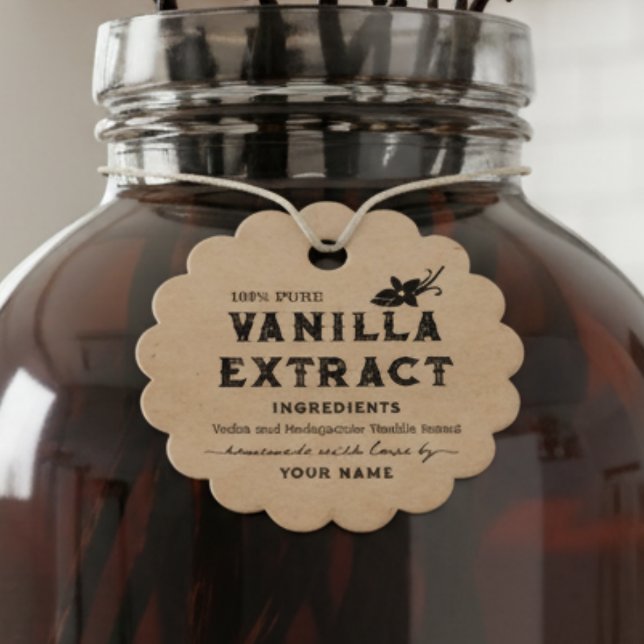 Kraft  Homemade Vanilla Extract Round label tag (Creator Uploaded)