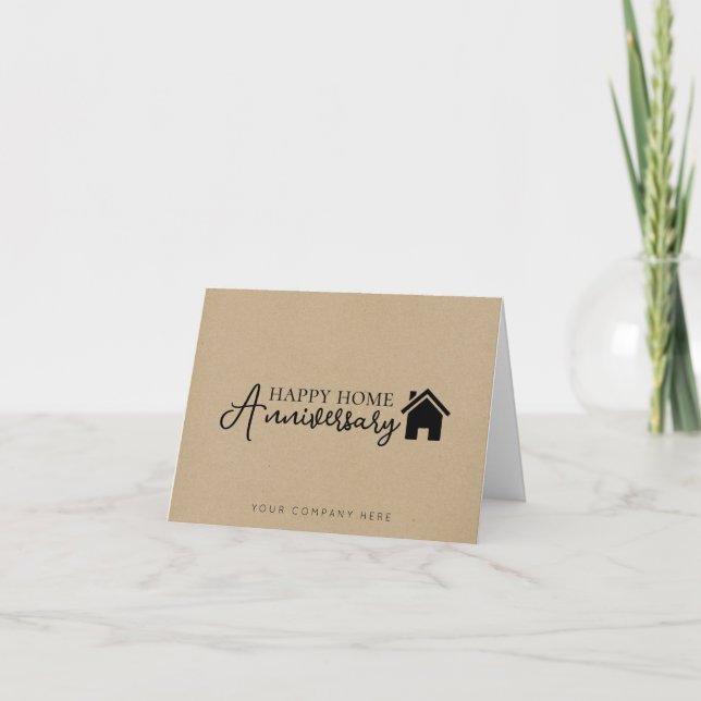 Kraft House Script Home Anniversary Card (Front)