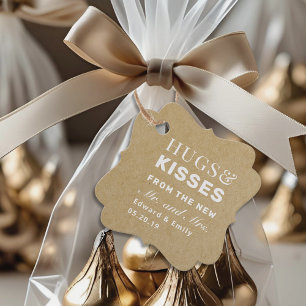 Kraft Hugs and Kisses Wedding Chocolate Favour Tags
