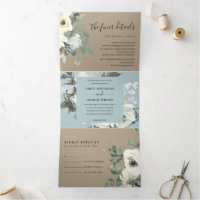KRAFT IVORY WHITE FLORAL WATERCOLOR BUNCH WEDDING