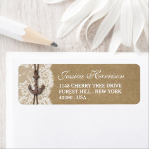 Kraft, Lace & Nautical Anchor Beach Bridal Shower