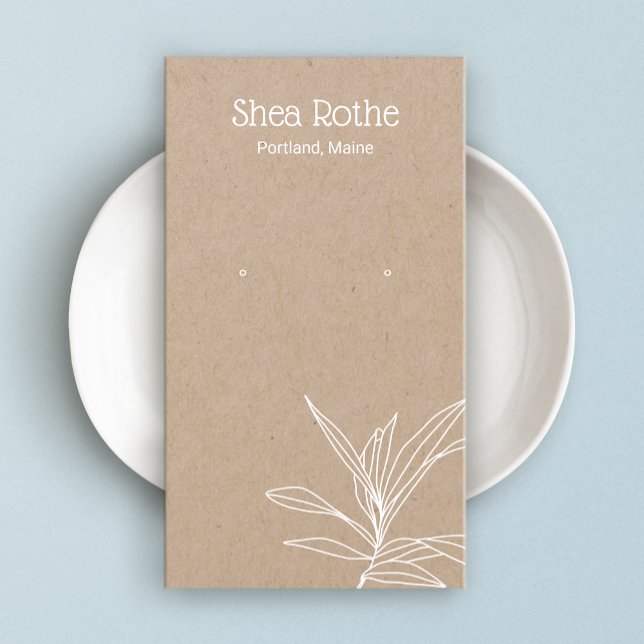 Kraft Leaf Branch Earring Display Card (Creator Uploaded)