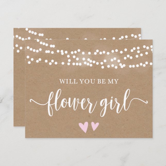Kraft Lights Will You Be My Flower Girl Card (Front/Back)