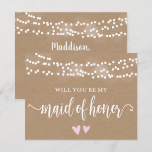 Kraft Lights Will You Be My Maid Of Honour Invitation