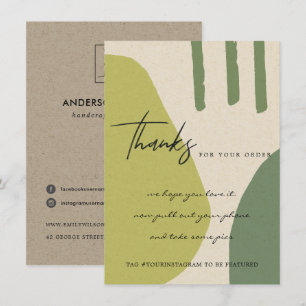 KRAFT LIME GREEN ABSTRACT CORPORATE BUSINESS LOGO THANK YOU CARD