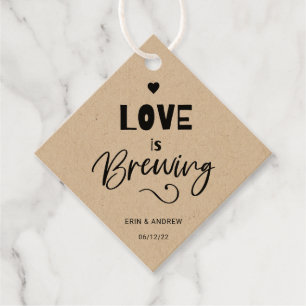Kraft Love is Brewing Wedding Favour Tags