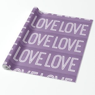 Kraft Love Wrapping Paper, Purple Paper