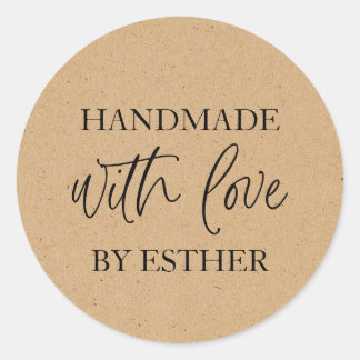 Kraft Made with Love Classic Round Sticker