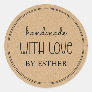 Kraft Made with Love Classic Round Sticker