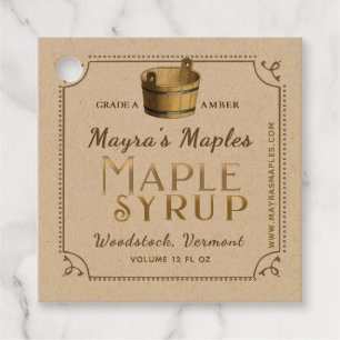 Kraft Maple Syrup Metallic Gold Tag fancy border