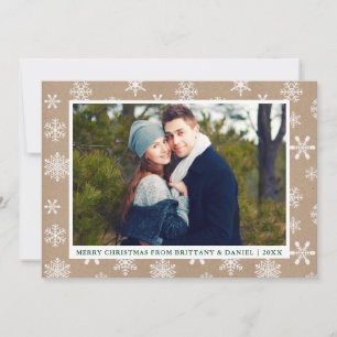 Kraft Merry Christmas Couple Photo Holiday Card
