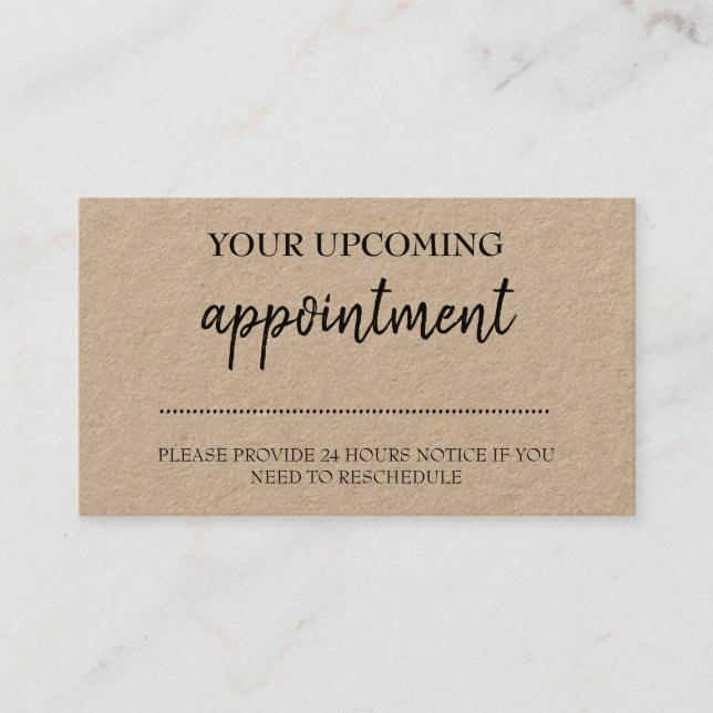 Kraft Minimal Appointment Reminder Card (Front)