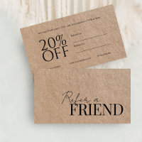 Kraft Minimalist Typography Refer a Friend