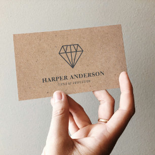 Kraft Modern Black Diamond Professional Business Card