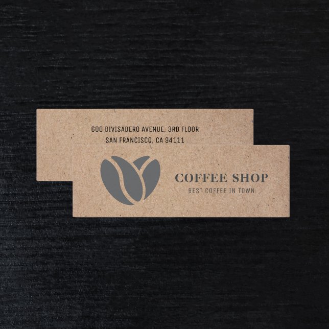 Kraft Modern Coffee Shop Black Professional Mini Business Card (Creator Uploaded)