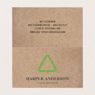 Kraft Modern Green Eco Recycle Professional Business Card