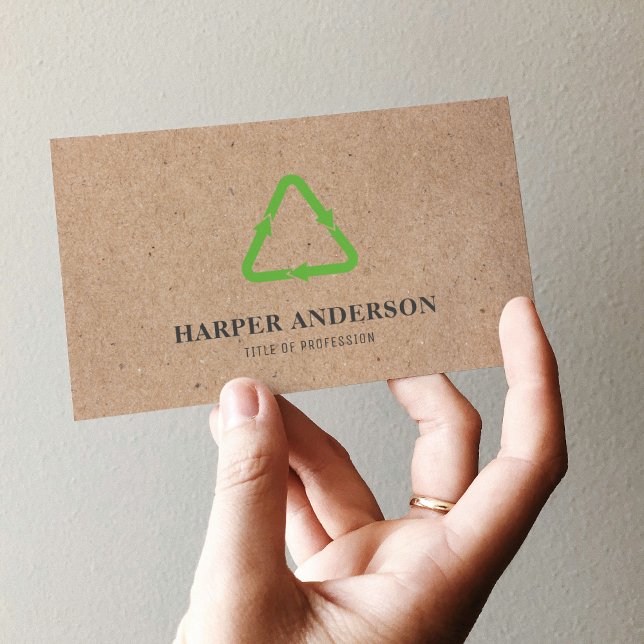 Kraft Modern Green Eco Recycle Professional Business Card (Creator Uploaded)