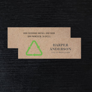 Kraft Modern Green Eco Recycle Professional Mini Business Card