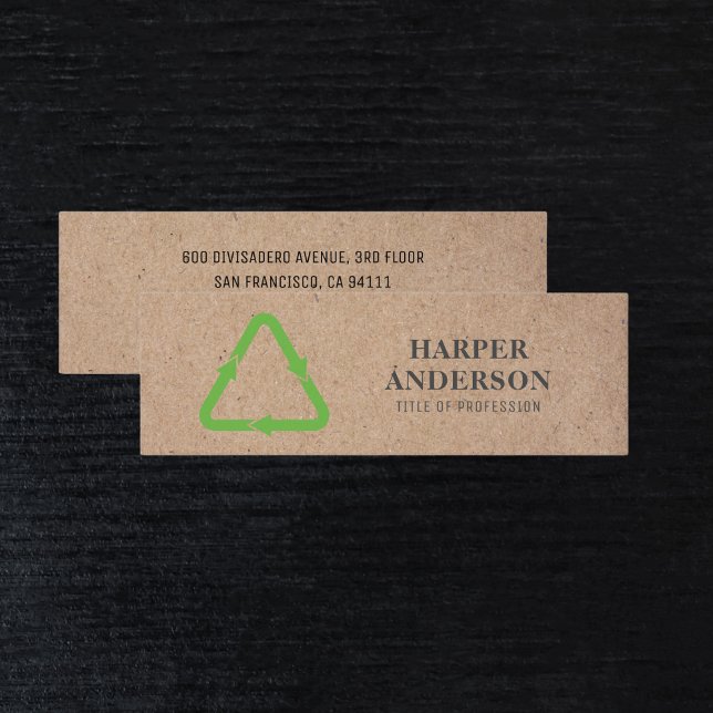 Kraft Modern Green Eco Recycle Professional Mini Business Card (Creator Uploaded)