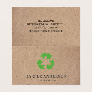 Kraft Modern Green Eco Recycling Professional Business Card