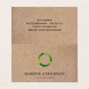 Kraft Modern Simple Green Eco Professional Business Card