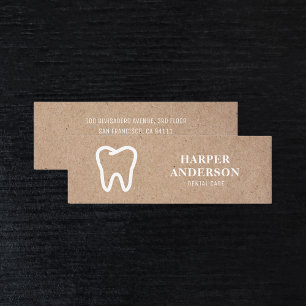 Kraft Modern White Professional Dental Care Mini Business Card