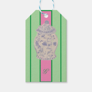 Kraft Monogram Green Chinoiserie Ginger Jar Jars Gift Tags