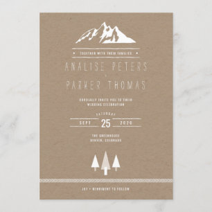 Kraft Mountain Forest Wedding Invitation