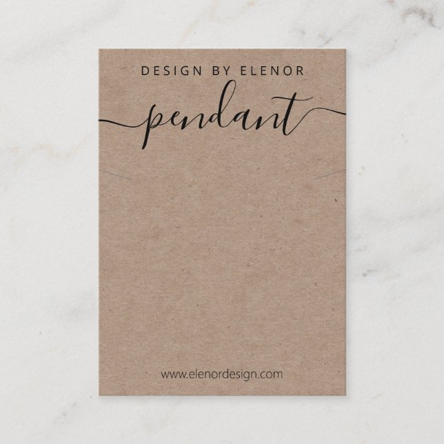 Kraft Necklace Pendant Display Business Card (Front)